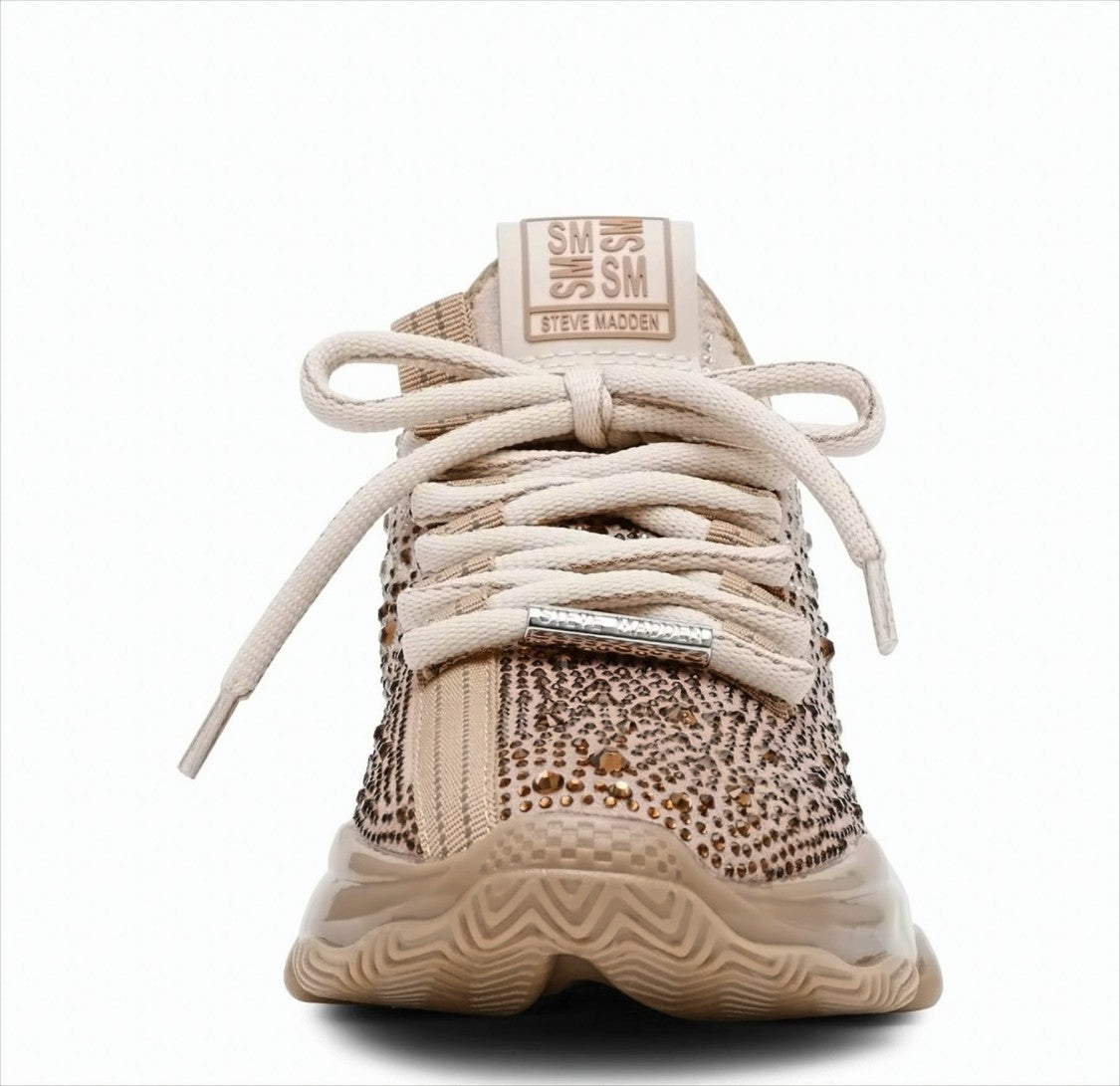 Steve Madden Sneakers With All-Over Appliques In Bronze, Gold
