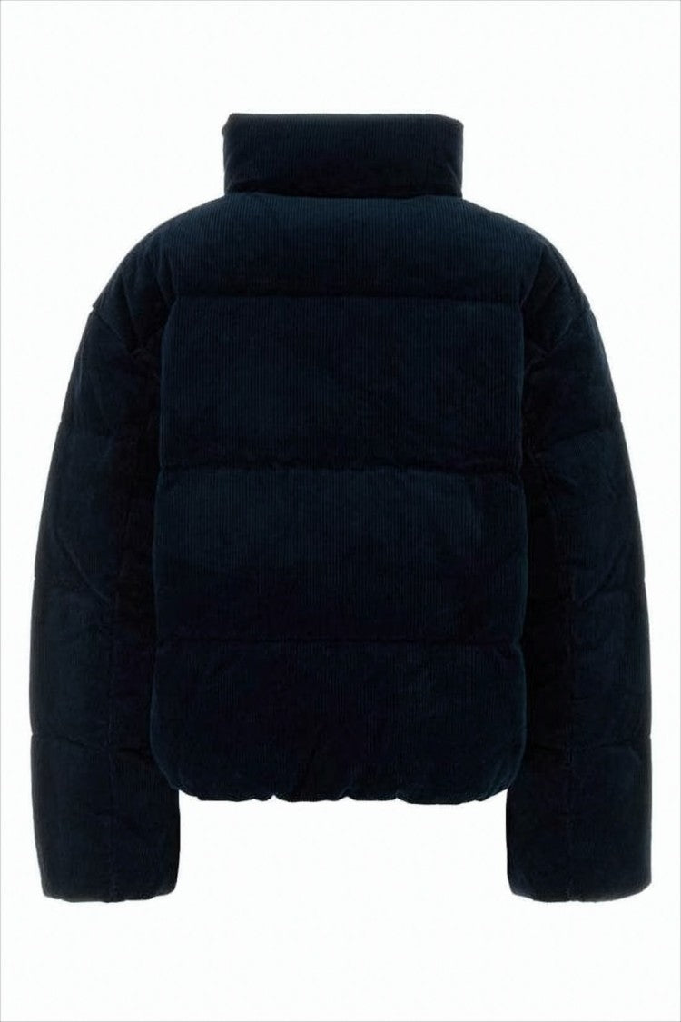 Polo Ralph Lauren Cropped Black Quilted Puffer Jacket With High Collar