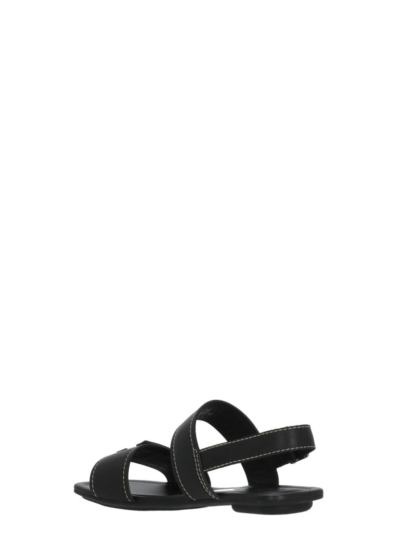 Hogan Black H685 Embossed H Sandals