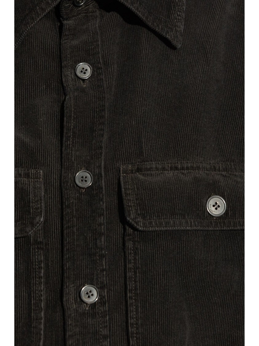 Saint Laurent Black Fall Overshirt Corduroy Shirt