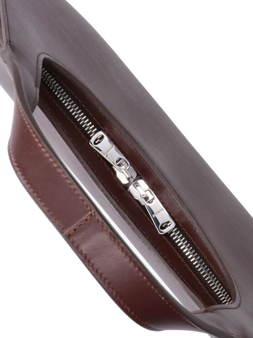 Coperni Brown Loop Swipe Crescent Calf Leather Handbag