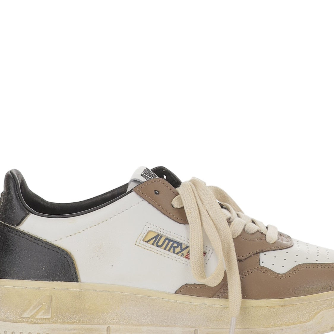 Autry Vintage Color-Block Leather Sneakers With Logo Detailing