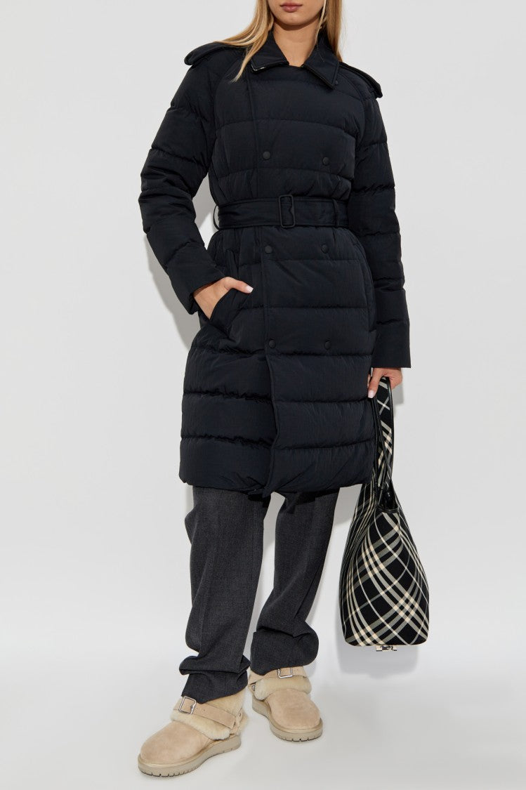Burberry Down Jacket With Waist Belt