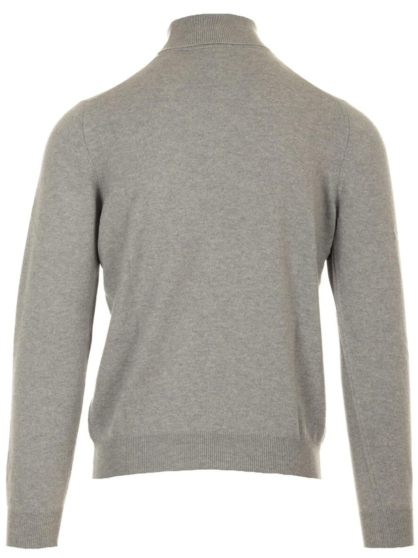 Gran Sasso Classic Knit Sweater With High Neckline And Ribbed Detailing