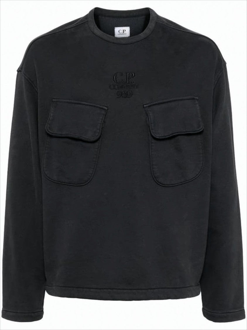 C.P. Company Boxy Black Long-Sleeve T-Shirt With Flap Pockets