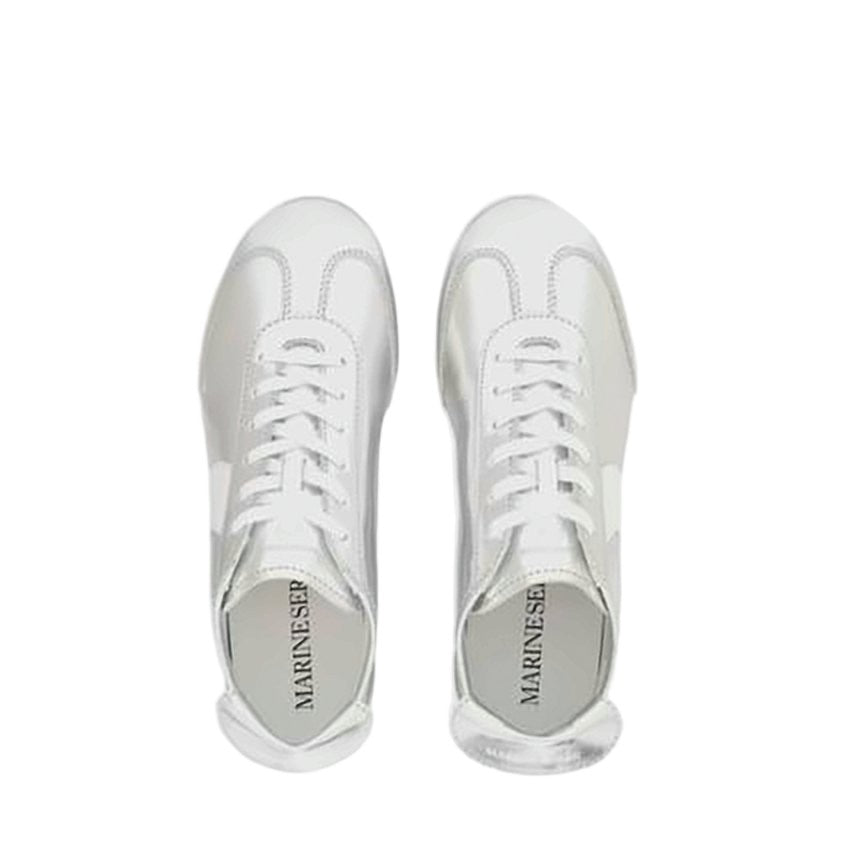 Marine Serre Metallic Silver Low-Profile Sneakers