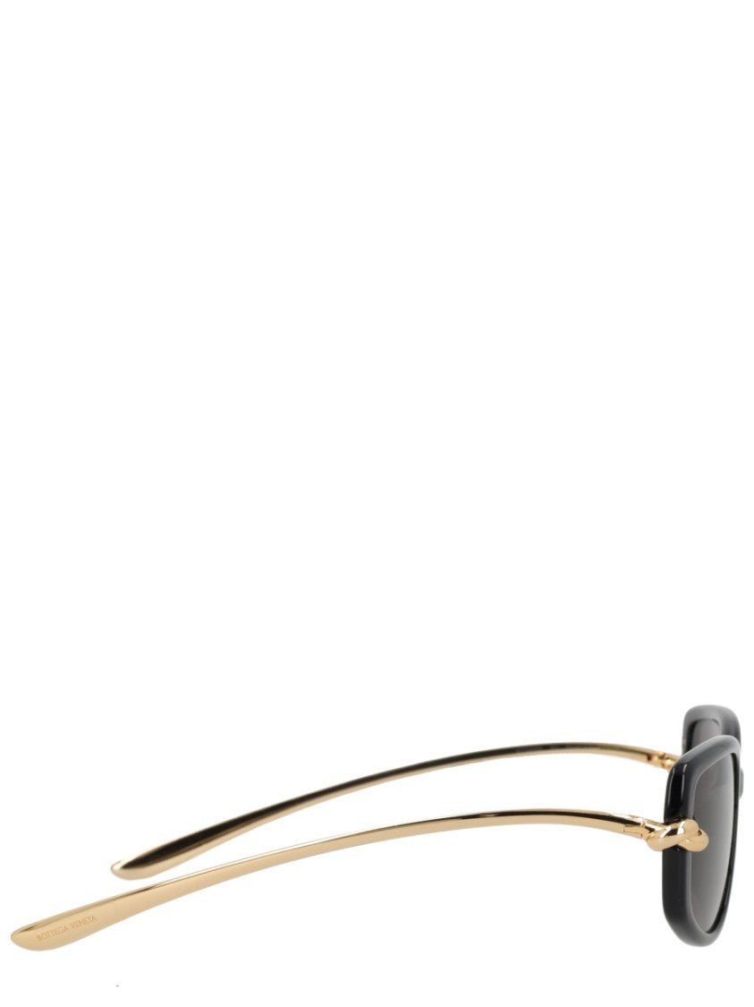 Bottega Veneta Knot Black Rectangular Sunglasses