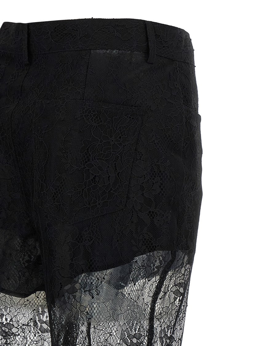 Giuseppe Di Morabito Flared Lace Trousers With Inner Culottes
