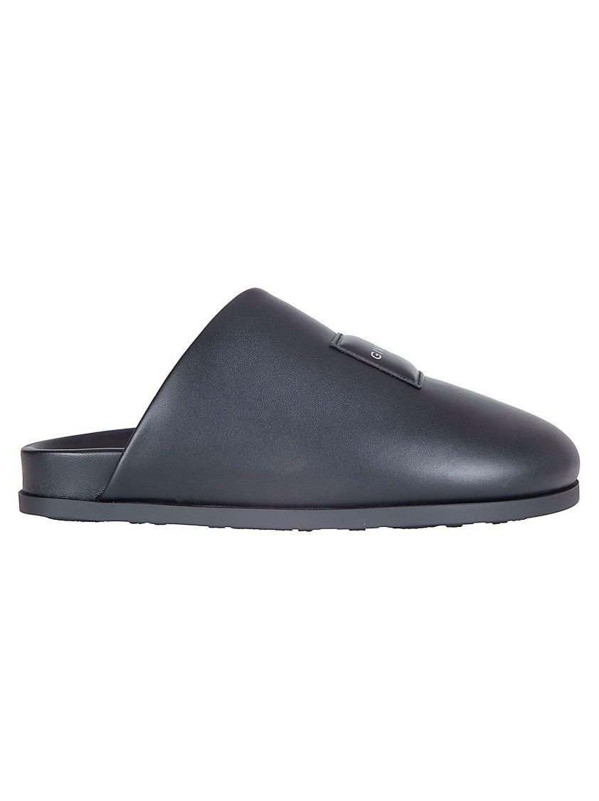 Givenchy Asymmetrical Padded Black Nappa Mule Sandals