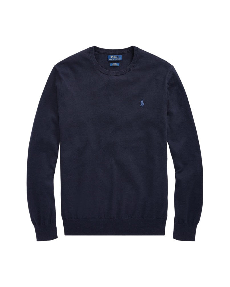 Polo Ralph Lauren Men's Round Neck Blue Cotton Sweatshirt