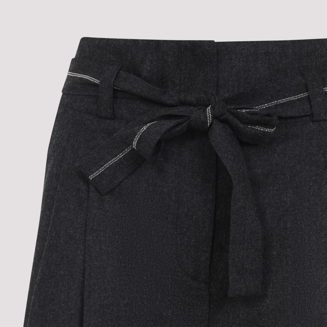 Peserico High-Waisted Wide-Leg Trousers With Self-Tie Belt