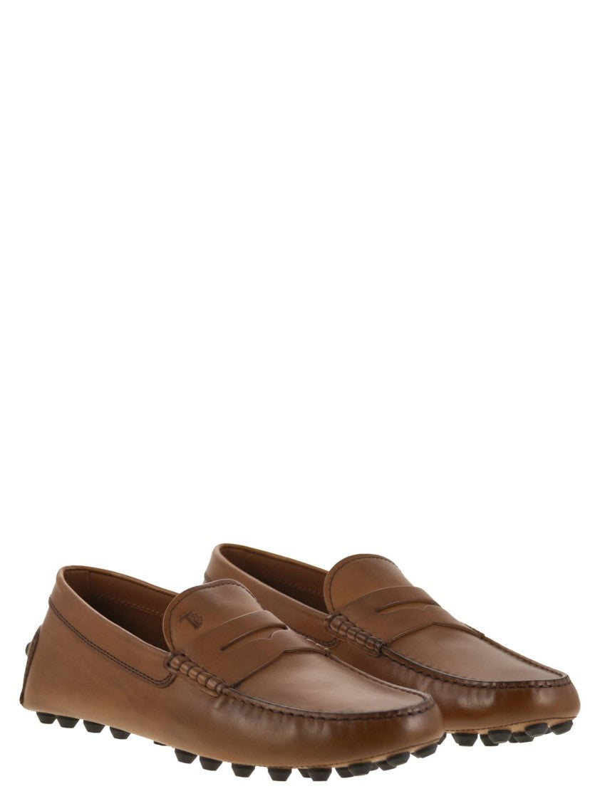 Tod's Bubble Leather Rubber Loafers