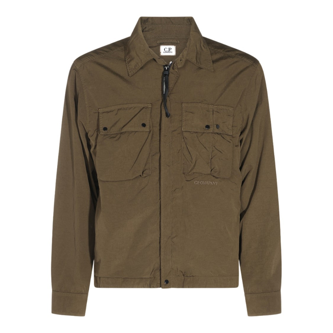 C.P. Company Structured Brown Casual Shirt With Classic Collar