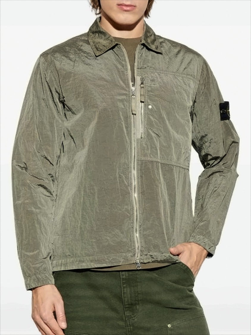 Stone Island Eco-Friendly Nylon Casual Overshirt With Subtle Sheen