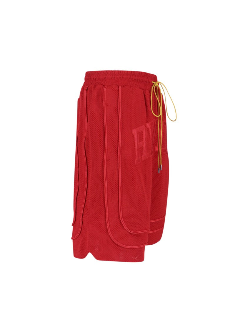 Rhude Red Straight-Leg Shorts With Classic Waistband