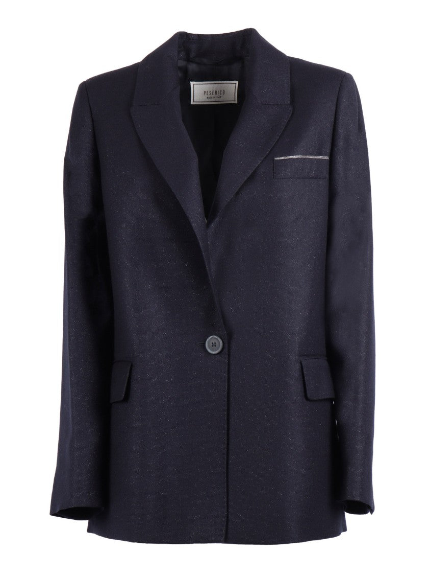 Peserico Classic Tailored Jacket With Subtle Metallic Accents