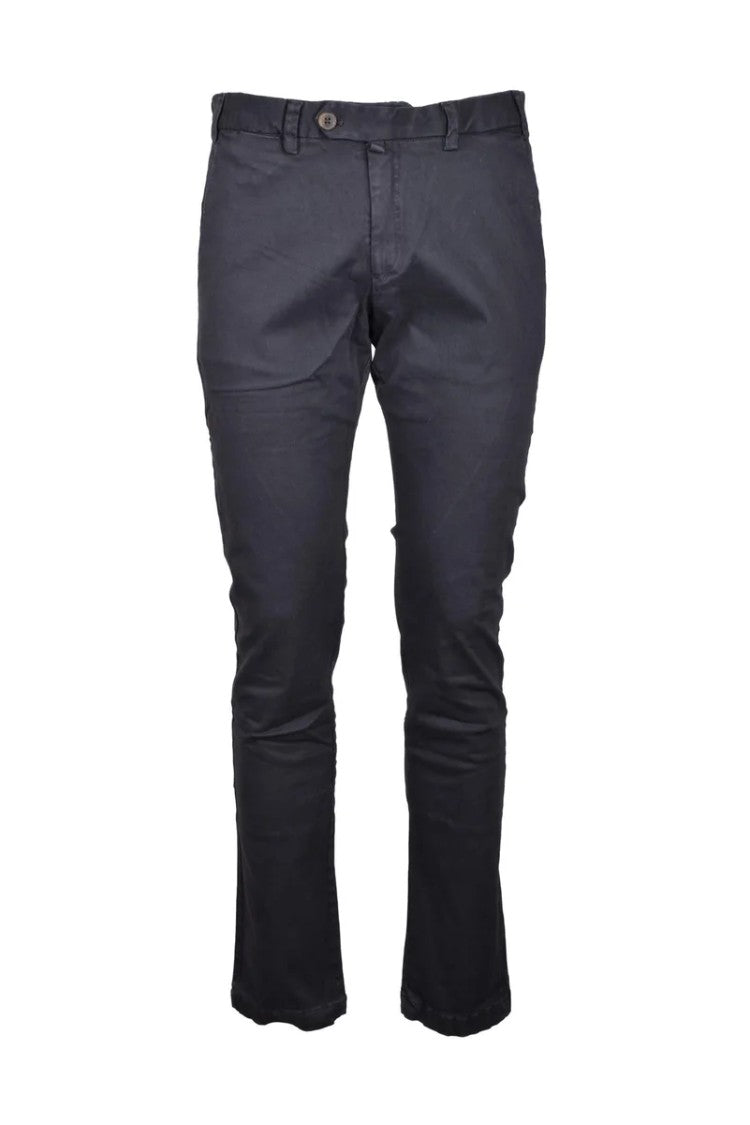 R3d Wöôd Slim Fit Grey Stretch Pants With Classic Details