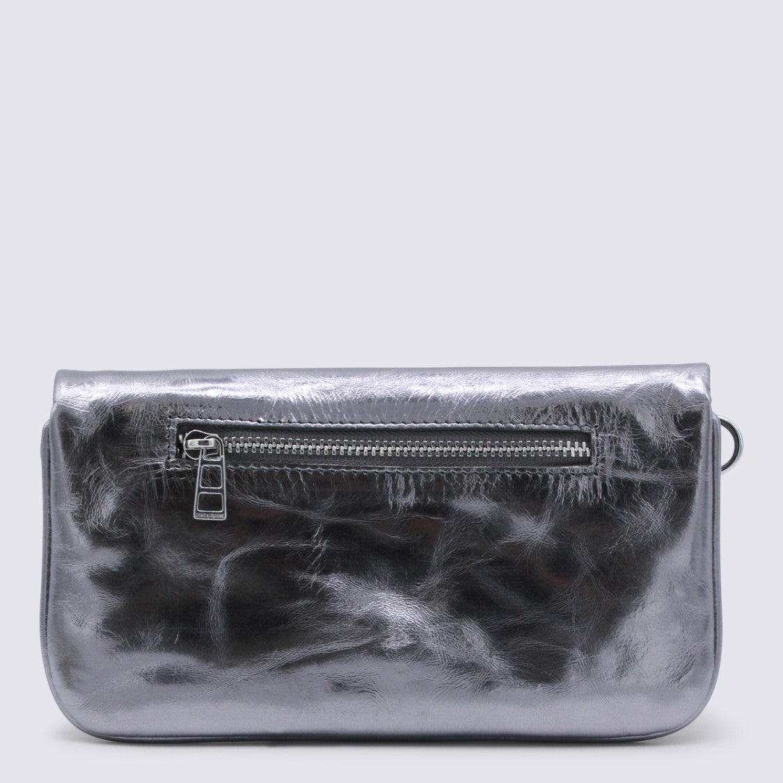 Zadig & Voltaire Silver Leather Rock Nano Vintage Metal Shoulder Bag