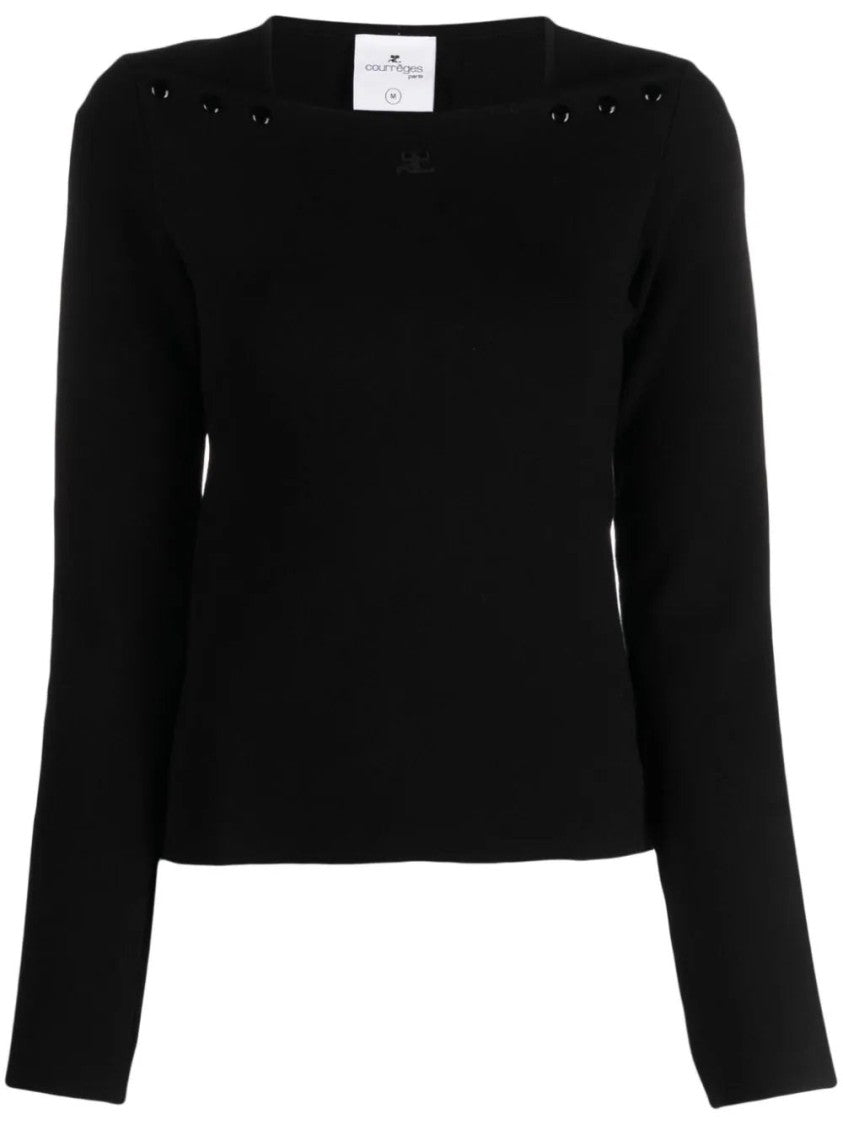 Courrèges Neckline Milano Knit Sweater