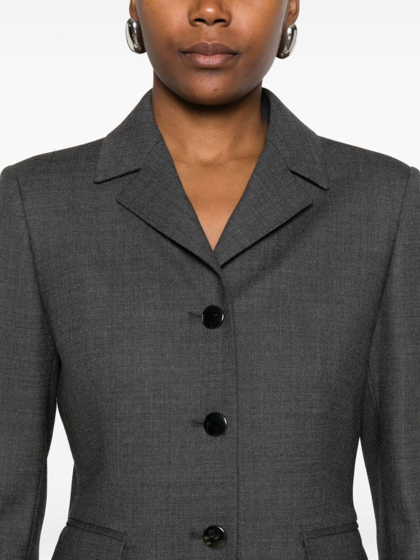 Tagliatore Tailored Gray Jacket With Notched Collar