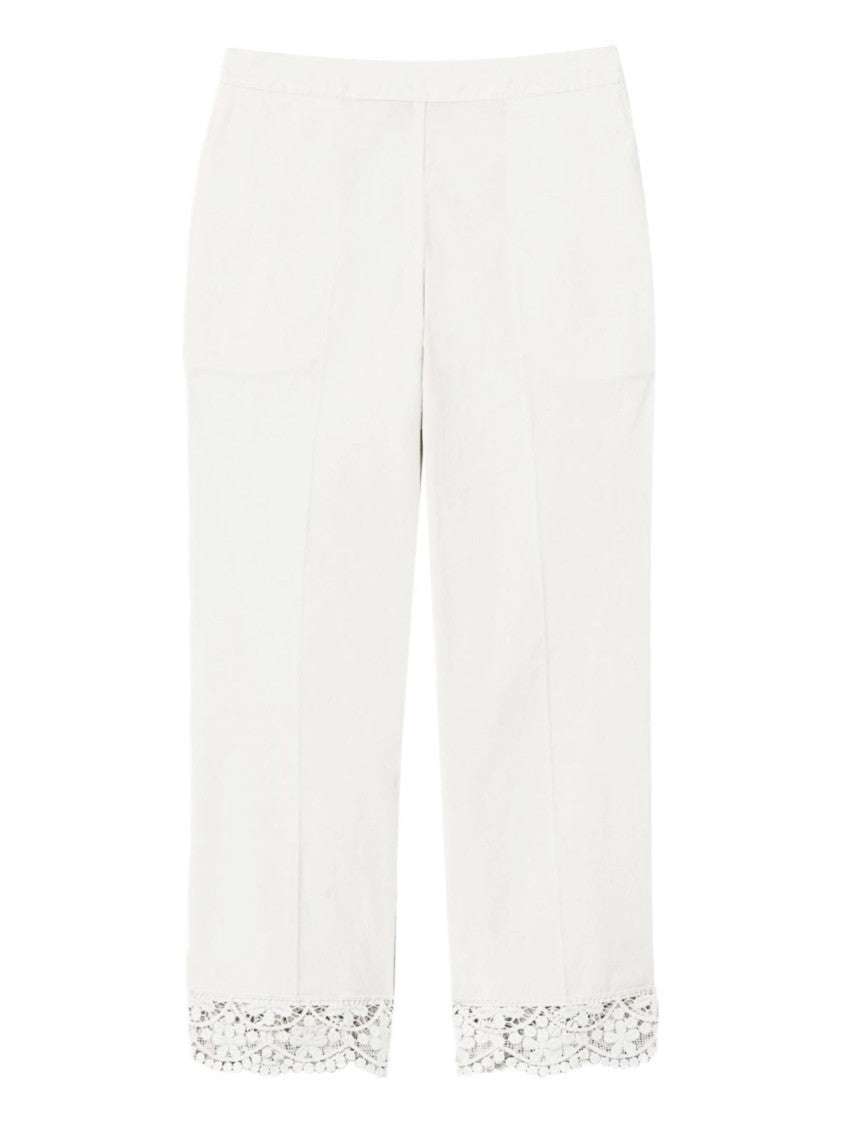 Twin-Set Cropped Stretch Cotton Poplin Pants