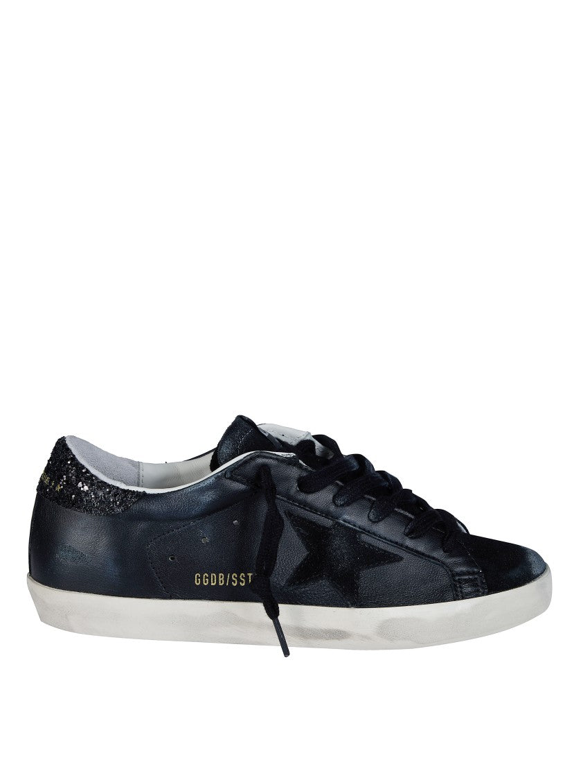 Golden Goose Super-Star Nappa Upper Suede Toe Star Glitter Sneakers
