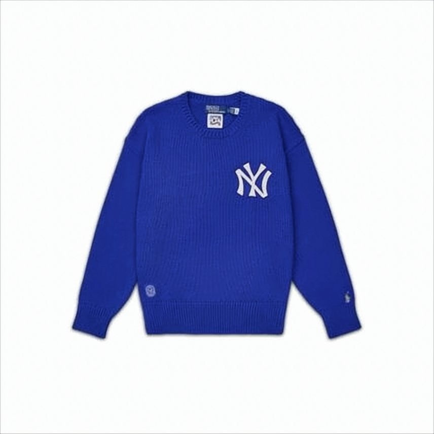 Polo Ralph Lauren Vibrant Blue Knit Sweater With Ribbed Details