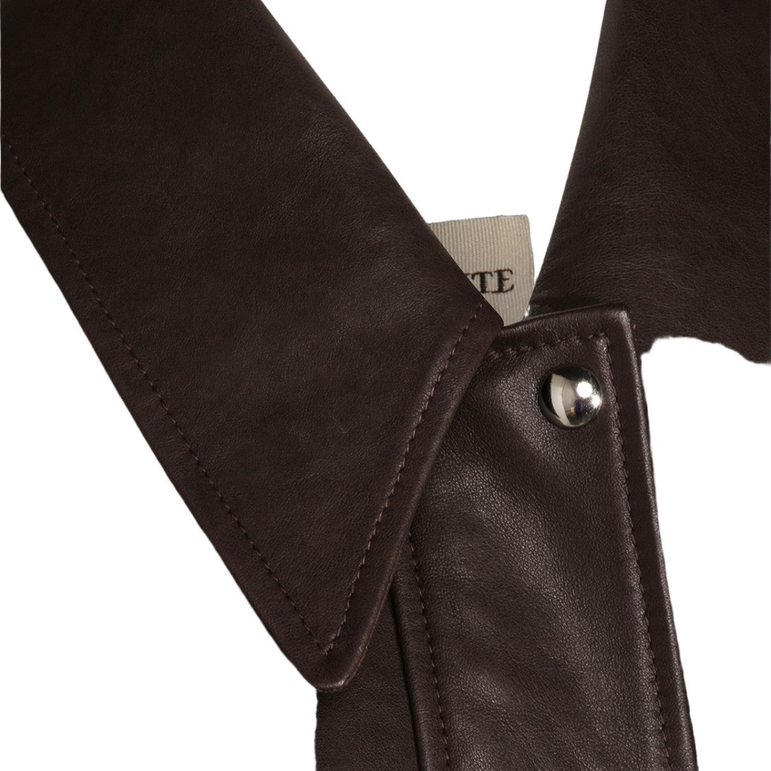 Khaite Slightly Glossy Dark Brown Leather Jacket