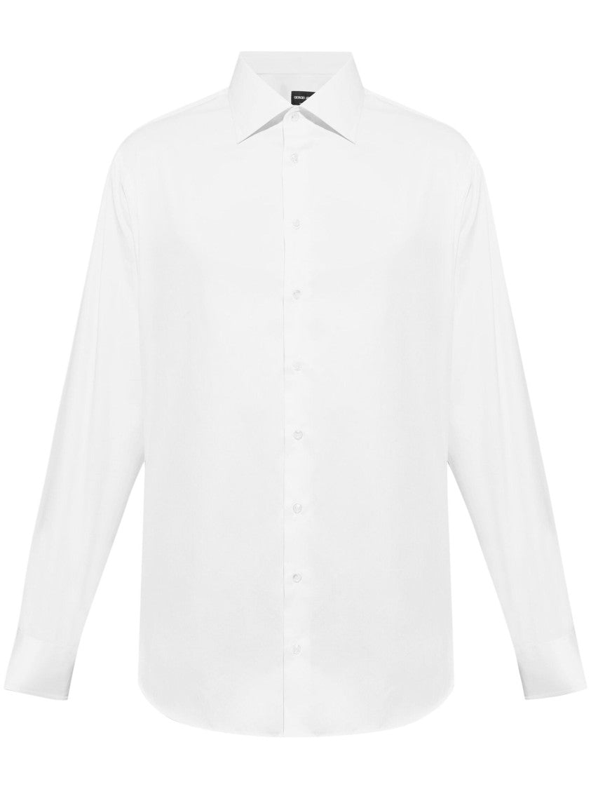 Giorgio Armani Pure Cotton Twill French Collar Shirt