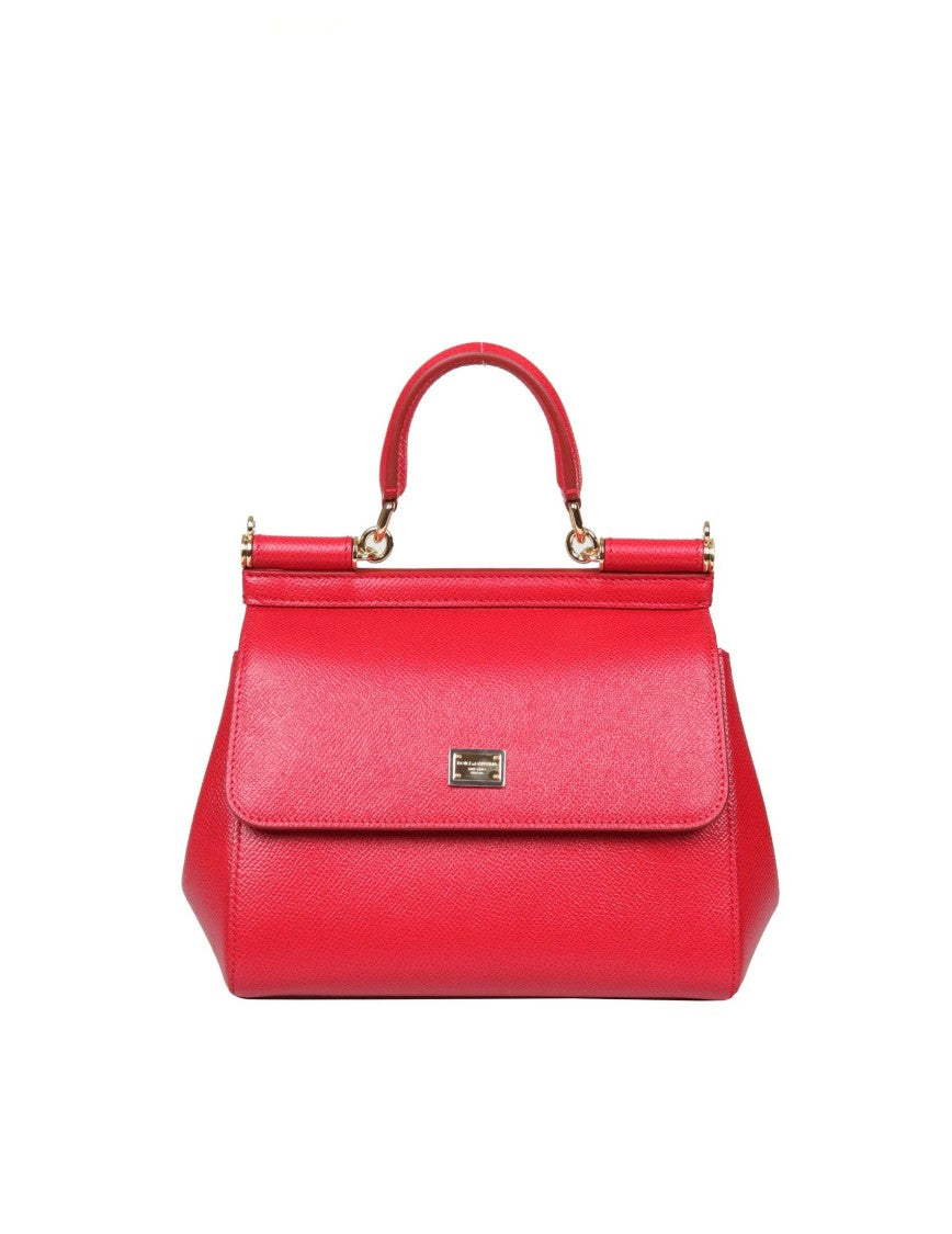 Dolce & Gabbana Dauphine Leather Red Small Sicily Bag