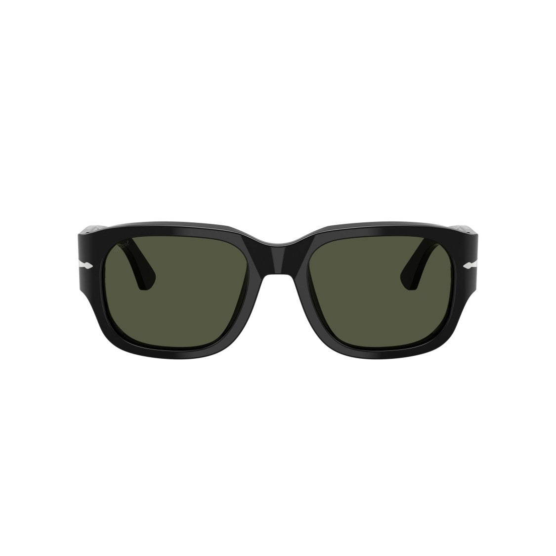 Persol 0Po3380s Glossy Black Rectangular Sunglasses With Silver Arrow Detail