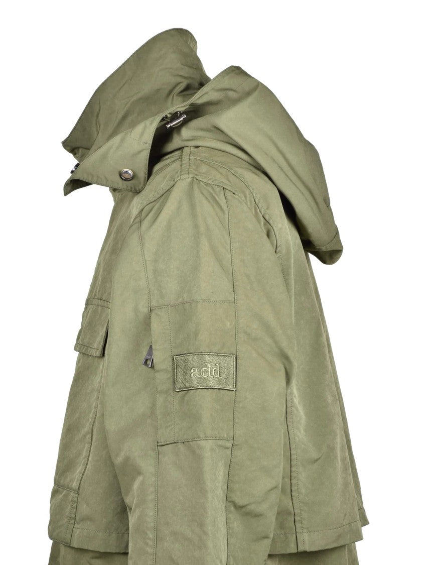 Add Garment Dyed Parka With High Collar And Detachable Hood