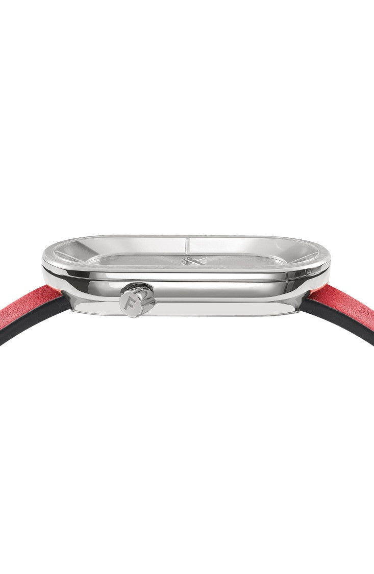 Ferragamo Oval Stainless Steel Case Watch