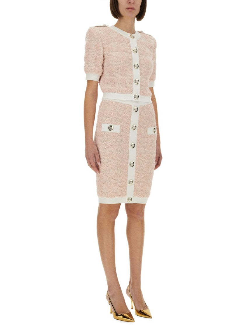 Balmain Tweed Midi Skirt