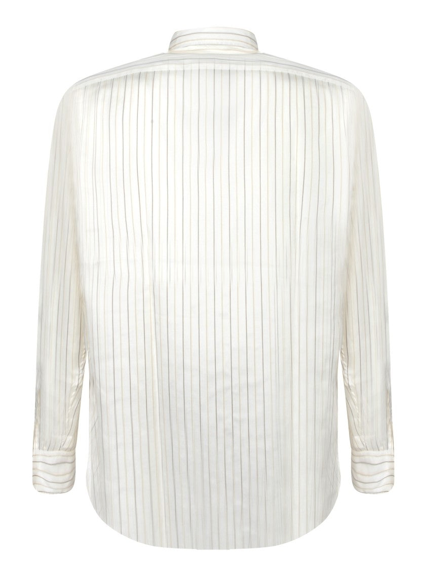 Lardini Vertical Striped Silk And Cotton Shirt