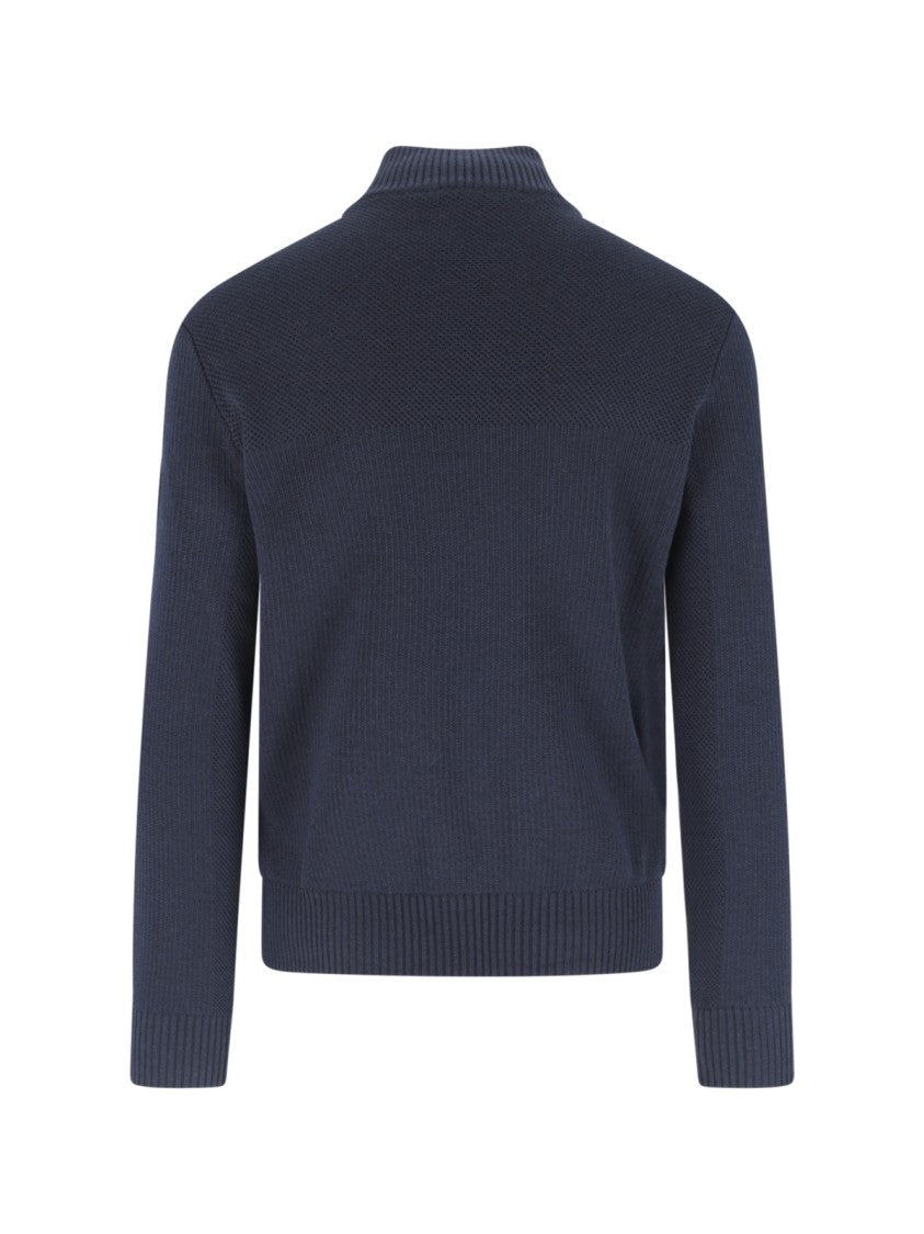 Canada Goose Navy Blue Hybridge Padded Wool Cardigan