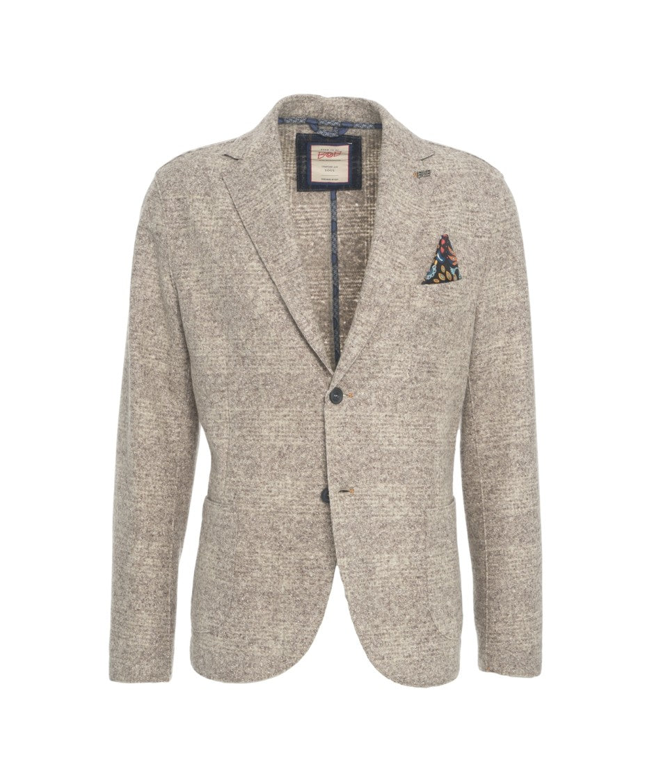 Bob Single-Button Beige Blazer With Tailored Fit