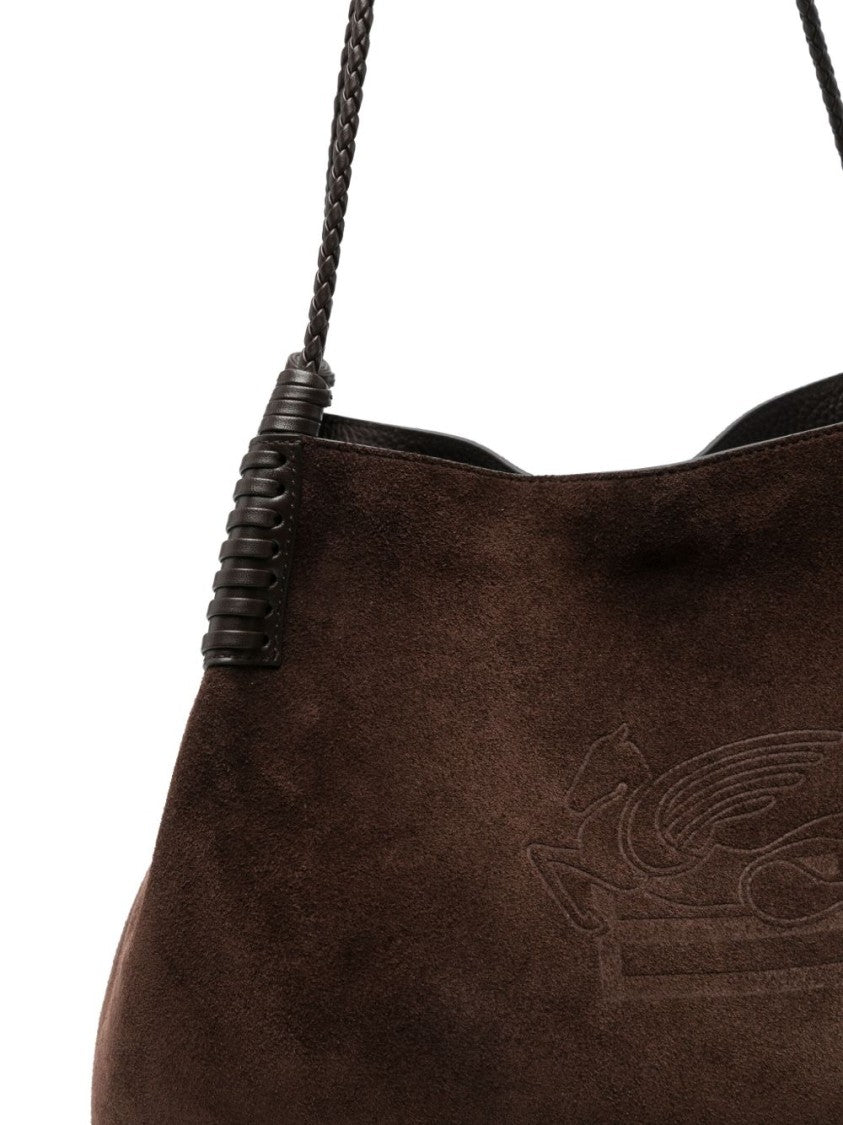 Etro Rich Brown Suede Shopper Bag