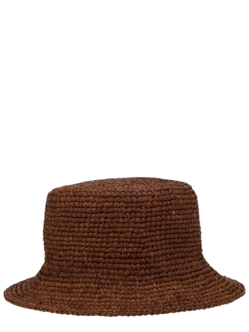 Vivienne Westwood Brown Woven Raffia Bucket Hat