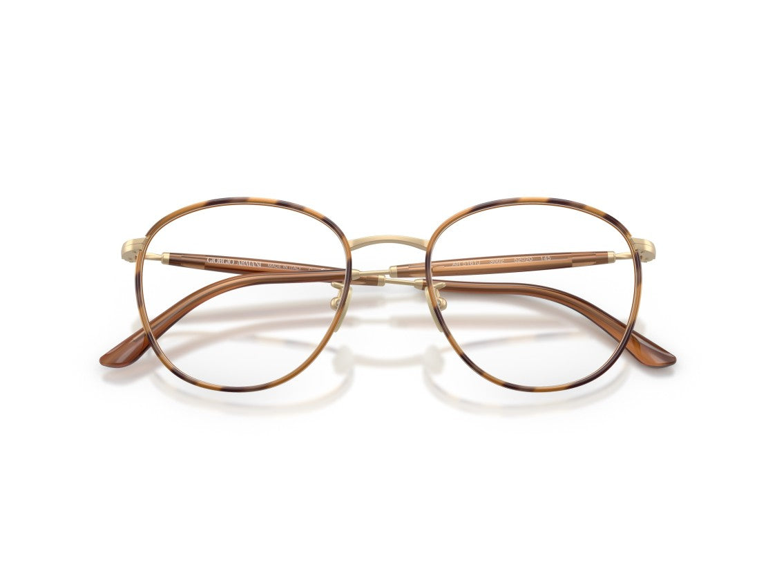 Giorgio Armani Gold 0Ar5161j Tortoiseshell Metal Round Eyeglasses