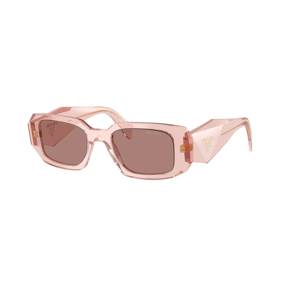 Prada 0Pr 17Ws Geometric Rectangular Frame Pink Acetate Sunglasses