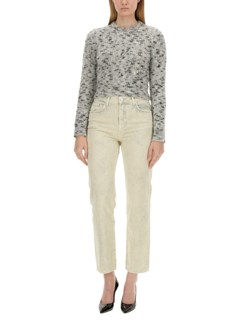 Moschino Textured Knit Cropped Sweater