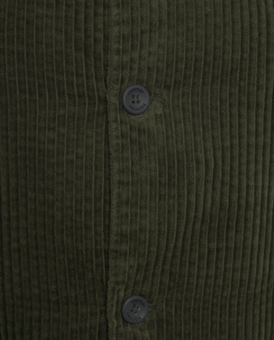 Hannes Roether Corduroy Blazer With High Collar And Rounded Hem