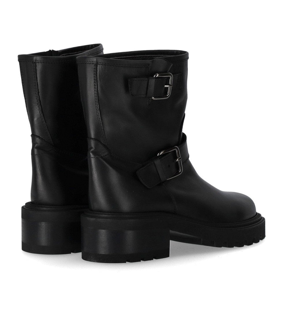 Via Roma 15 Malibu' Black Biker Bootie
