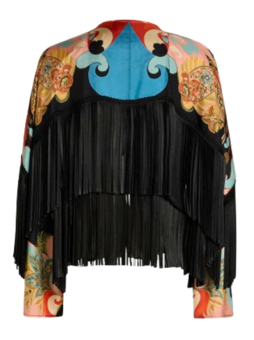 Etro No-Clasp Black Silk Jacket
