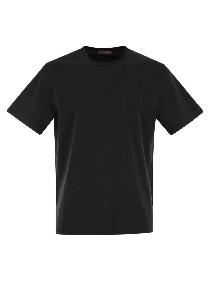 Herno Resort T-Shirt In Cotton And Light Stretch Nylon