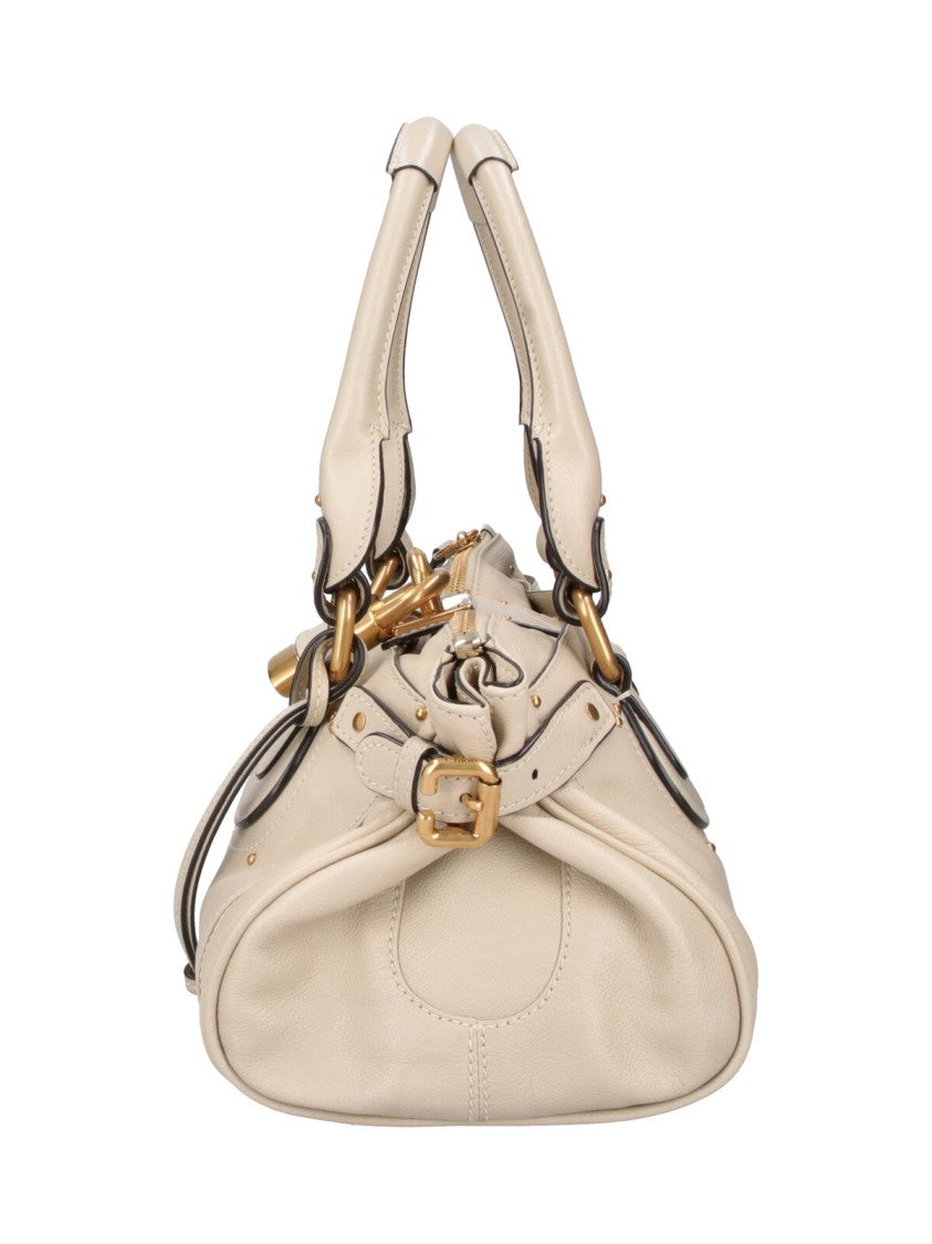 Chloé Paddington Gold Hardware Cream Buffalo Leather Shoulder Bag