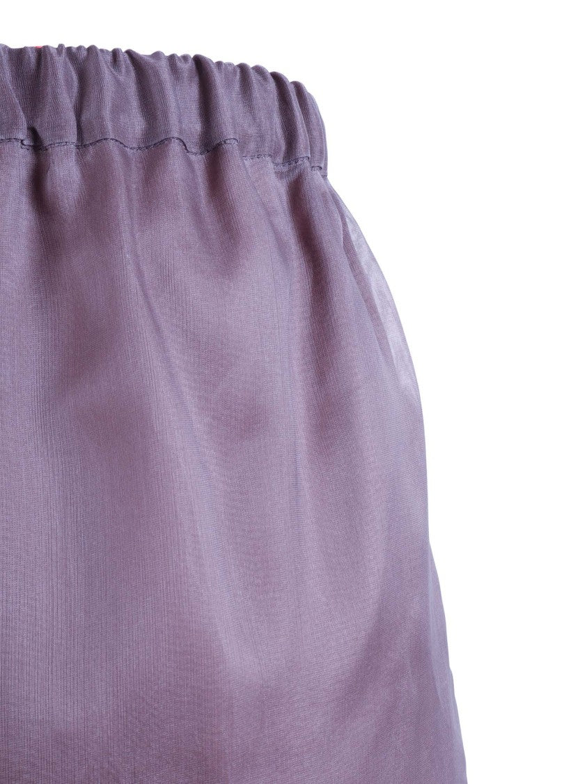 Antonelli Firenze Sheer Wide-Leg Pants With High Waist