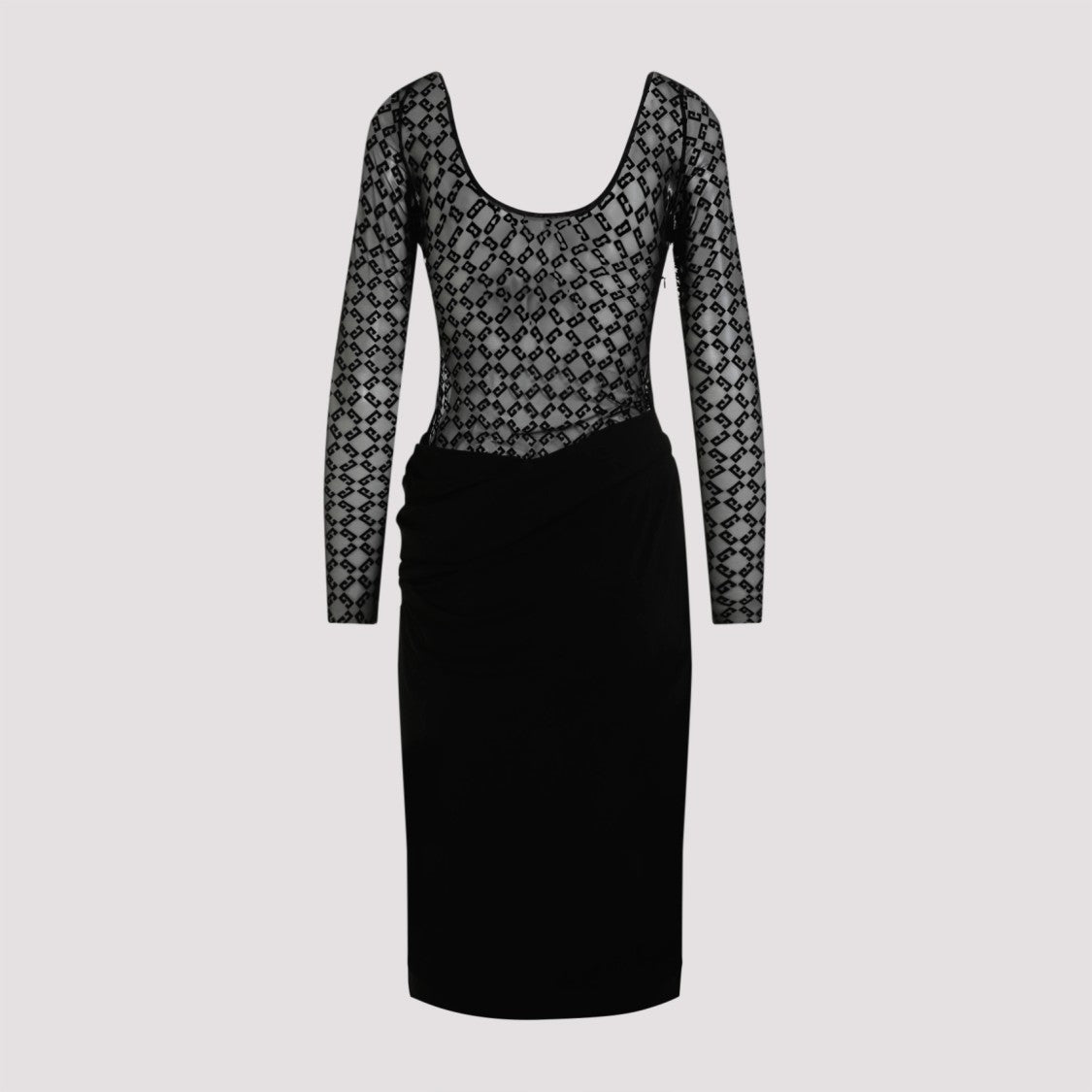 Givenchy Black Draped Midi Dress