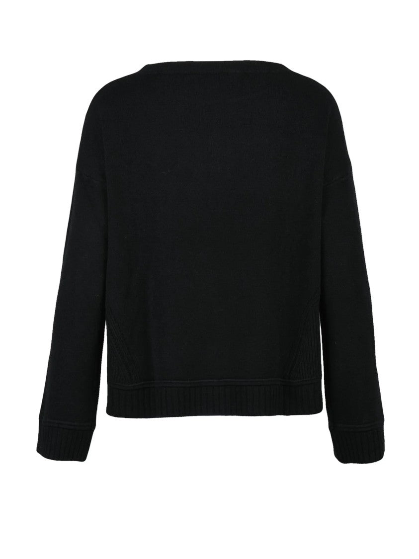 Kaos Day By Day Knitwear With Boat Neckline And Ribbed Detailing